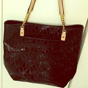 Authentic Michael Kors shiny black handbag